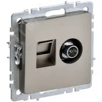 BRITE Розетка двойная TV+RJ45 кат.5E РТВ/РК12-БрШ шампань