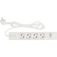 Удлинитель Power Cube, 4р/1.9м выкл.,3USB, 3.5кВт,16А,3x1,0 белый(PC-6-2M)