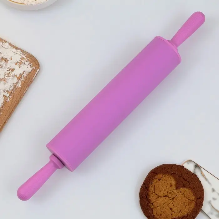 Скалка силиконовая «Жена, мама, босс», 31×4.2 см, пластик, фиолетовая Скалка силиконовая «Жена, мама, босс», 31×4.2 см, пластик, фиолетовая