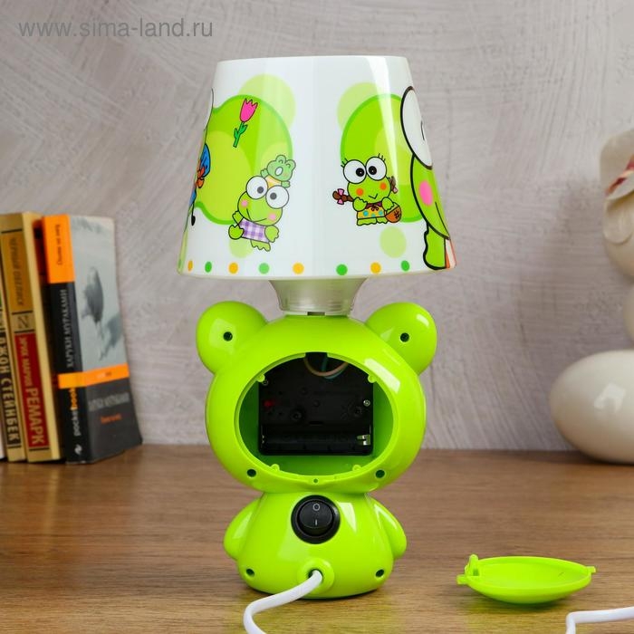 Часы-светильник Часы-светильник "Весёлая лягушка", с будильником, дискретный ход