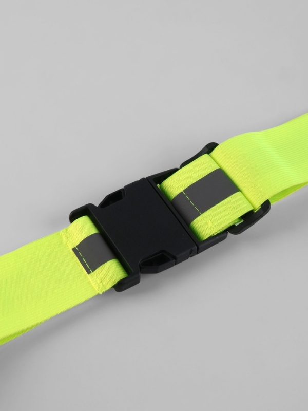 Светоотражающий пояс эластичный 1 полоса 2см 50-100см*4,5см на фастексе салатов/чёрн АУ Светоотражающий пояс эластичный 1 полоса 2см 50-100см*4,5см на фастексе салатов/чёрн АУ