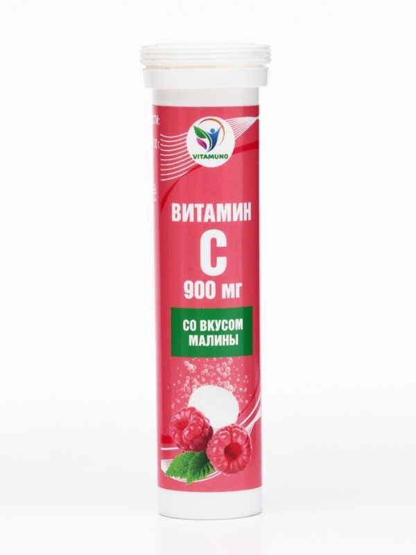 Напиток Витамин С со вкусом малины Vitamuno, 10 шипучих таблеток