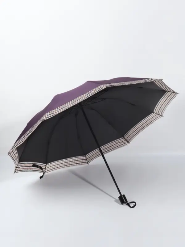 Зонт механический &laquo;Однотон&raquo;, эпонж, 4 сложения, 10 спиц, R=56/64 см, d=112 см, МИКС