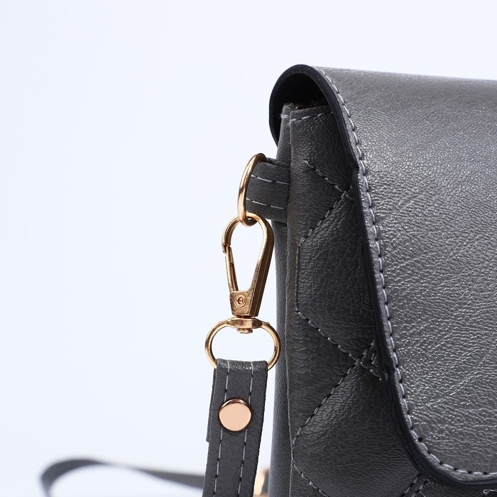 Сумка-клатч на магните, длинный ремень, цвет серый Сумка-клатч на магните, длинный ремень, цвет серый