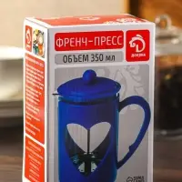 Заварочный чайник френч-пресс Доляна &laquo;Комплимент&raquo;, 350 мл, стекло, бирюзовый