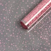 Пленка прозрачная с рисунком «Капли» Нежно-розовый 0.7×8.2±5%м