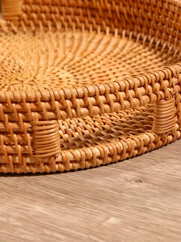 Поднос круглый, 35&times;6 см, ротанг