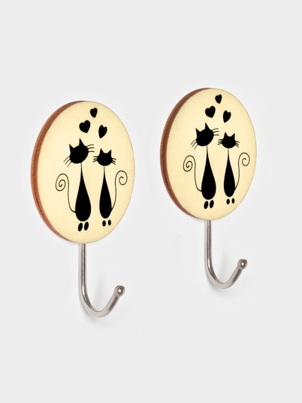 Набор самоклеящихся крючков Набор самоклеящихся крючков "Wooden animals ", 2 шт 8х2,7х4,3 см