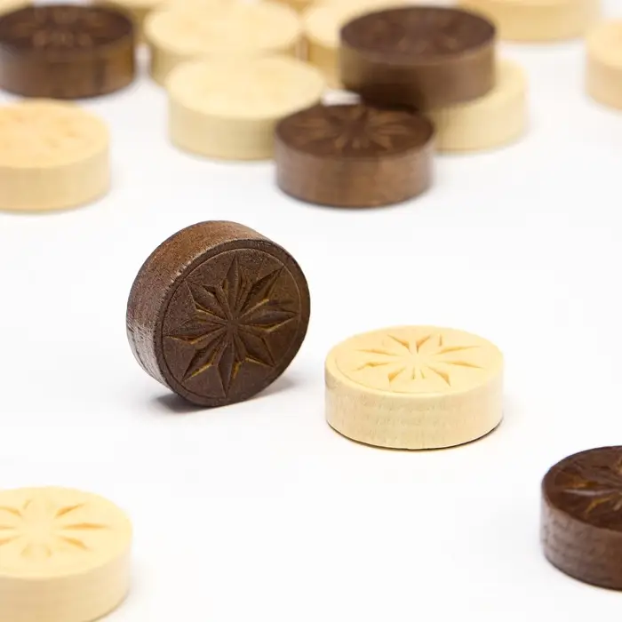 Фишки для нард и шашек &laquo;Восьмилистник&raquo;, набор 30 шт., d=2.8 см, с кубиками 2 шт., без доски