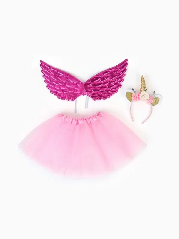 Карнавальный набор "Нежный Единорожек" юбка, ободок, крылья, цвет розовый