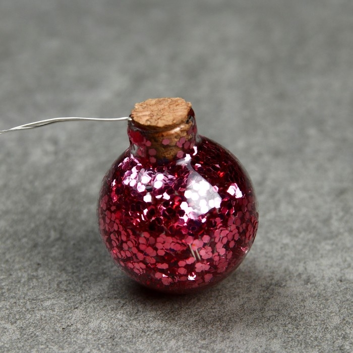 Гирлянда «Нить» 1.6 м с насадками «Шарики с розовым конфетти», IP20, серебристая нить, 15 LED, батарейки ААх2 (нет в комплекте), свечение тёплое белое Гирлянда «Нить» 1.6 м с насадками «Шарики с розовым конфетти», IP20, серебристая нить, 15 LED, батарейки ААх2 (нет в комплекте), свечение тёплое белое