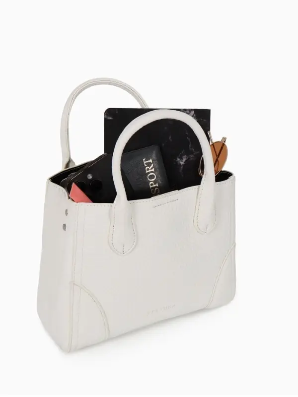 Сумка женская тоут TEXTURA на молнии, 25&times;7&times;21 см, однотонная, белая