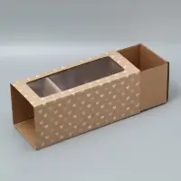 Коробка подарочная складная с пластиковым окном, упаковка, &laquo;Сердечки&raquo;, 14&times;35&times;14 см