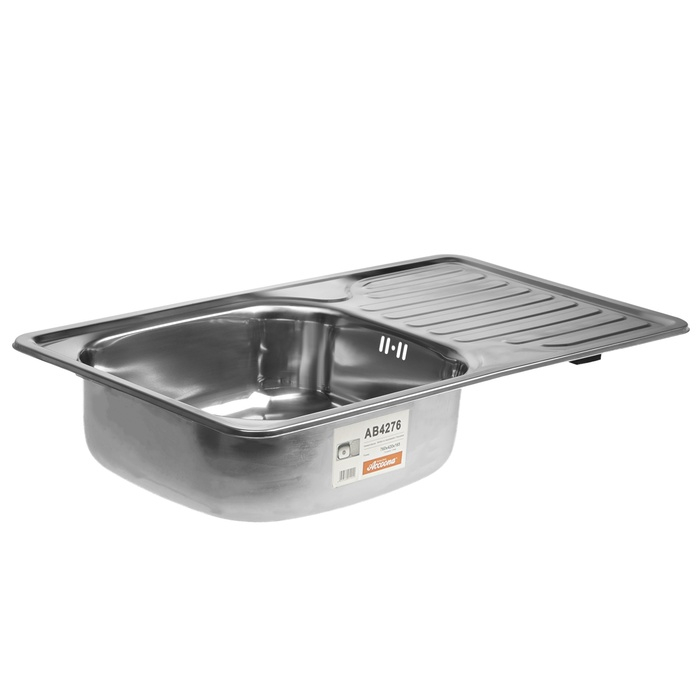 Мойка кухонная Accoona AB4276, врезная, толщина 0.6 мм, 760х420х165 мм, глянец Мойка кухонная Accoona AB4276, врезная, толщина 0.6 мм, 760х420х165 мм, глянец