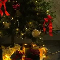 Гирлянда &laquo;Нить&raquo; 5 м, IP20, прозрачная нить, 50 LED, 8 режимов, 220 В, свечение жёлтое