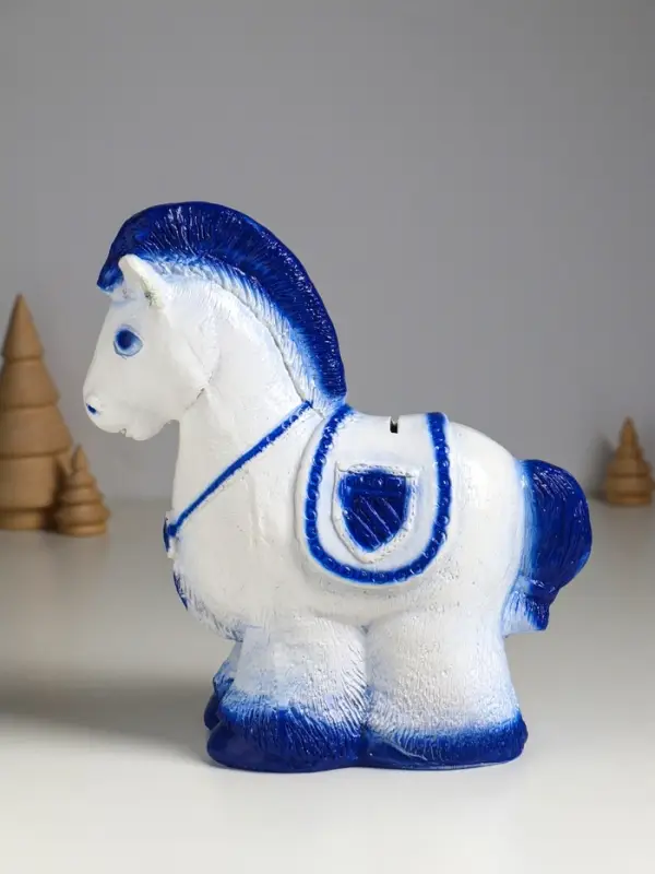 Копилка "Лошадка пони" 23х20х10,5 см, бело-голубой