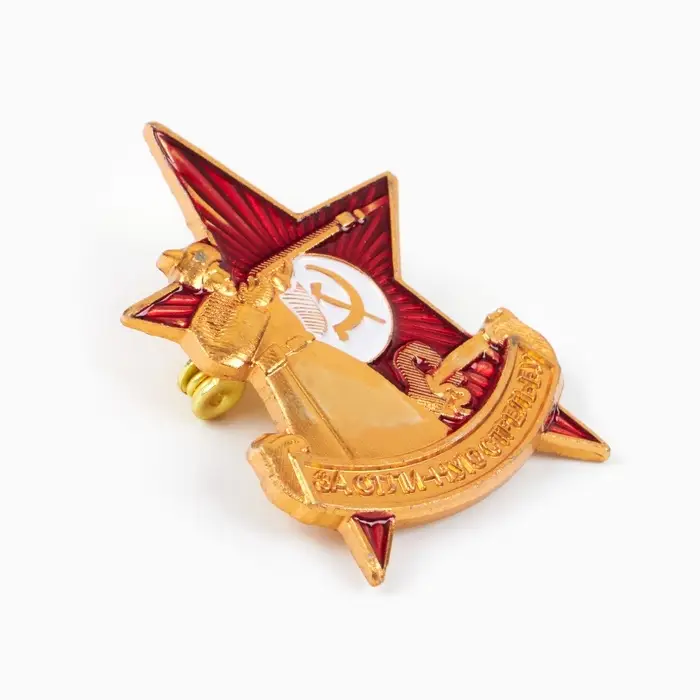 Значок СССР «За отличную стрельбу», 3×2 см, цвет красно-белый в золоте Значок СССР «За отличную стрельбу», 3×2 см, цвет красно-белый в золоте