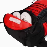 Рюкзак туристический, 90 литров, 6 наружных карманов, шнуровка, красный