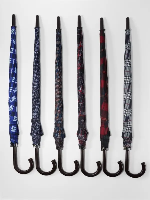 Зонт - трость полуавтоматический &laquo;Клетка&raquo;, 10 спиц, R=60/70 см, d=120 см, МИКС