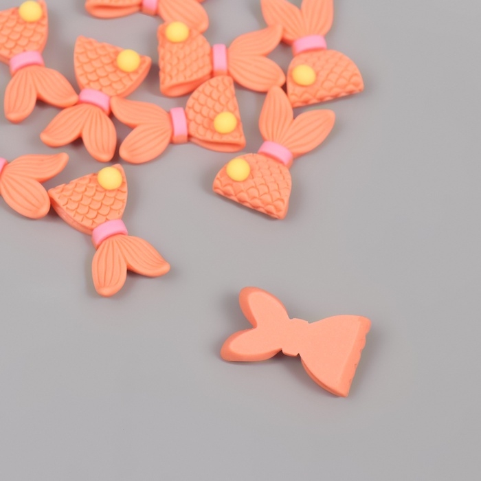 Декор для творчества пластик "Оранжевый хвост русалки" набор 12 шт 2,3х1,4 см