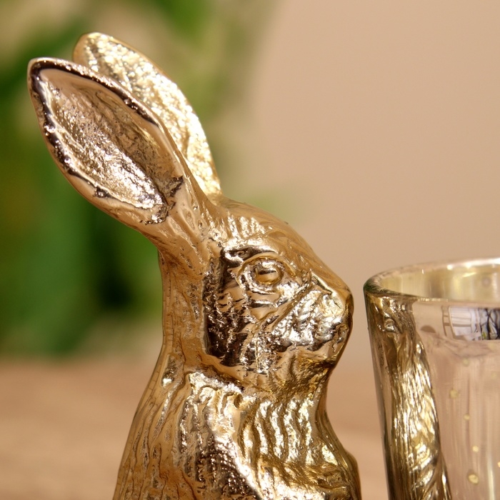 Подсвечник Подсвечник "Зайчик" алюминий 11х5х10 см