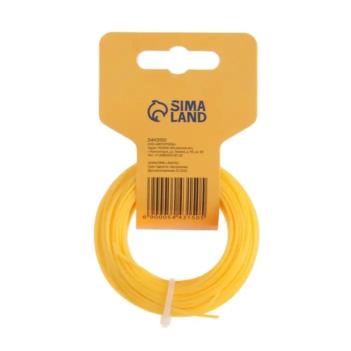 Леска для триммера ТУНДРА, сечение круг, d=1.6 мм, 15 м, нейлон