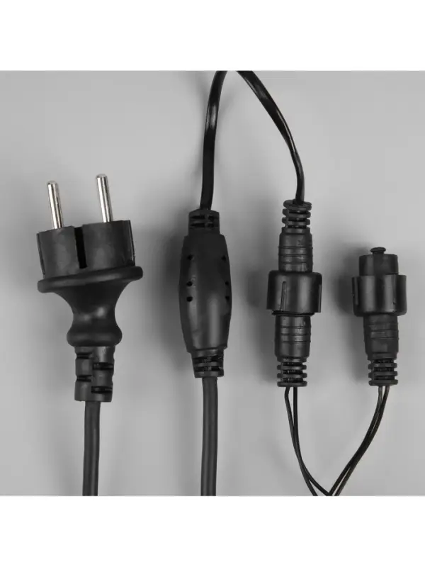 Гирлянда «Бахрома» 25 × 0.7 м, IP44, УМС, тёмная нить, 450 LED, свечение тёплое белое, мерцание, 220 В