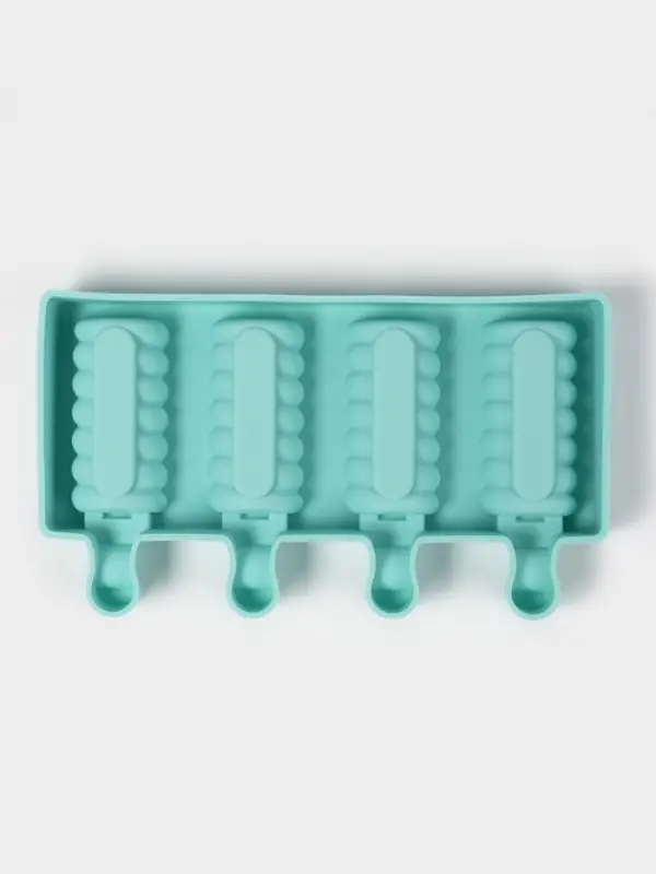 Форма для мороженого Доляна &laquo;Моника&raquo;, силикон, 19.5&times;11 см, 4 ячейки (6.7&times;3.2 см), МИКС