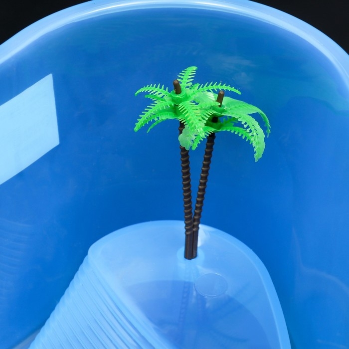 Отсадник для черепах  Отсадник для черепах "Лагуна" с пальмой, 26 х 20 х 13 см