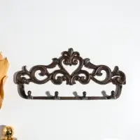 Крючки настенные &laquo;Сердце с узорами&raquo;, ключница декоративная, чугун, 31&times;15&times;3.4 см