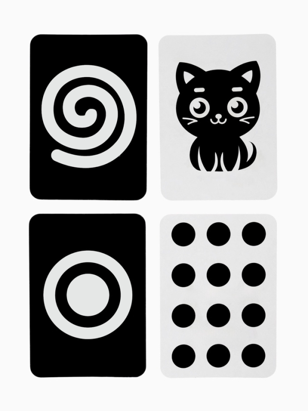 Набор двухсторонних карточек для фотосессий, развивающие чёрно-белые картинки,12×8 см, Дисней