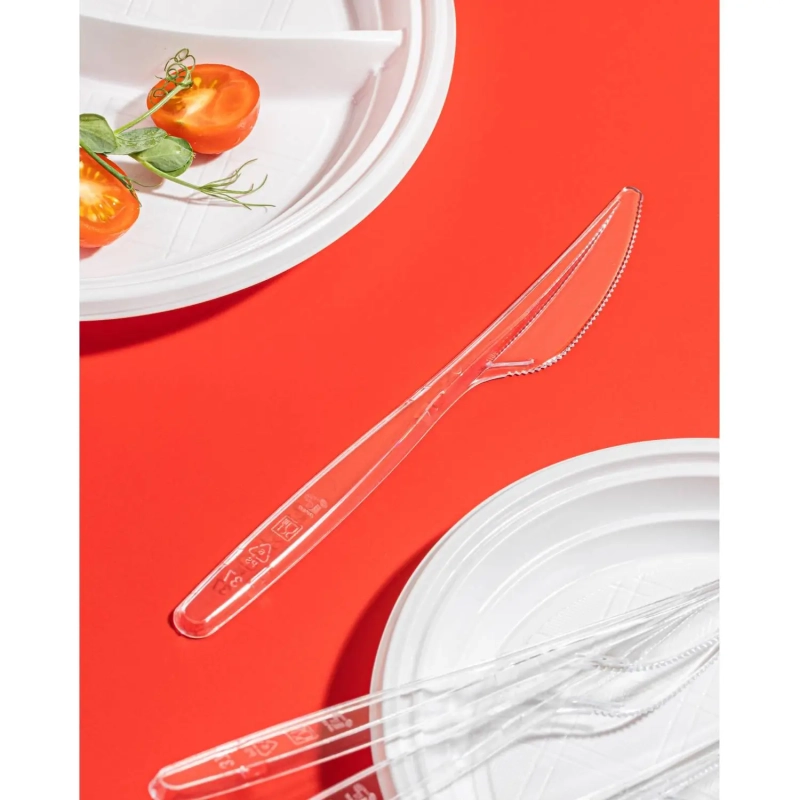 Нож одноразовый Комус прозрачный, 18 см, ПС 50шт./уп