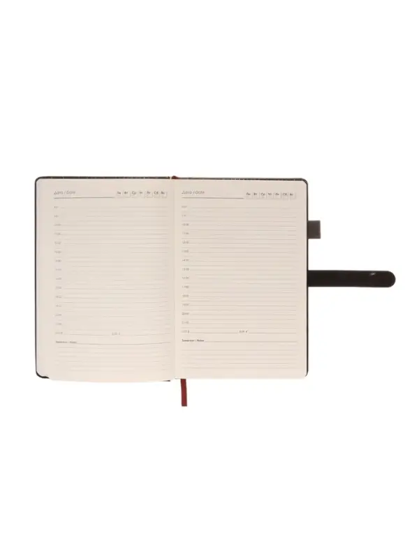 Ежедневник недатированный формат А5, 80л, линия, с ручкой, подар коробка, Черный