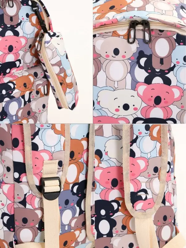 Рюкзак школьный &laquo;Коалы&raquo;, с пеналом, 29&times;12&times;41 см, разноцветный