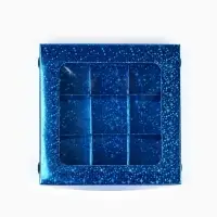 Коробка для конфет &laquo;Синие звёздочки&raquo;, 14.5&times;14.5&times;3.5 см