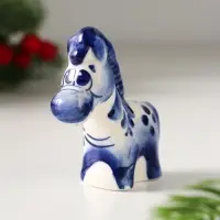 Сувенир Лошарик, 6х6х2см, гжель