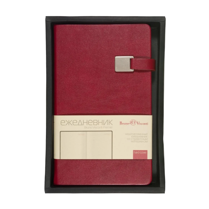 Ежедневник недатированный  А5 Premier (бордовый) 3-686/02