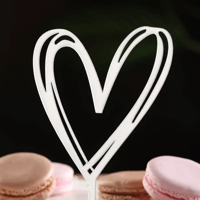 Топпер для торта &laquo;Сердце&raquo;, серебро