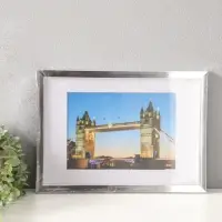 Фоторамка для фото 21х30 см, с паспарту 15х21 см, Lumo, серебро