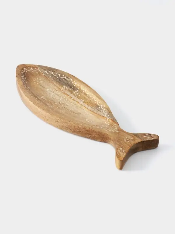 Блюдо в форме рыбки &laquo;Пряник&raquo;, 32&times;11.5&times;2 см, дерево манго