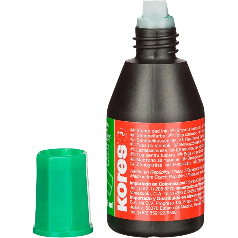 Краска штемпельная KORES зеленая 71318 на водно-масляной
