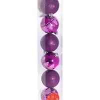 Ёлочные игрушки &laquo;Новогодняя ёлка&raquo;, шары новогодние, d=6 см, набор 6 шт., фиолетовый