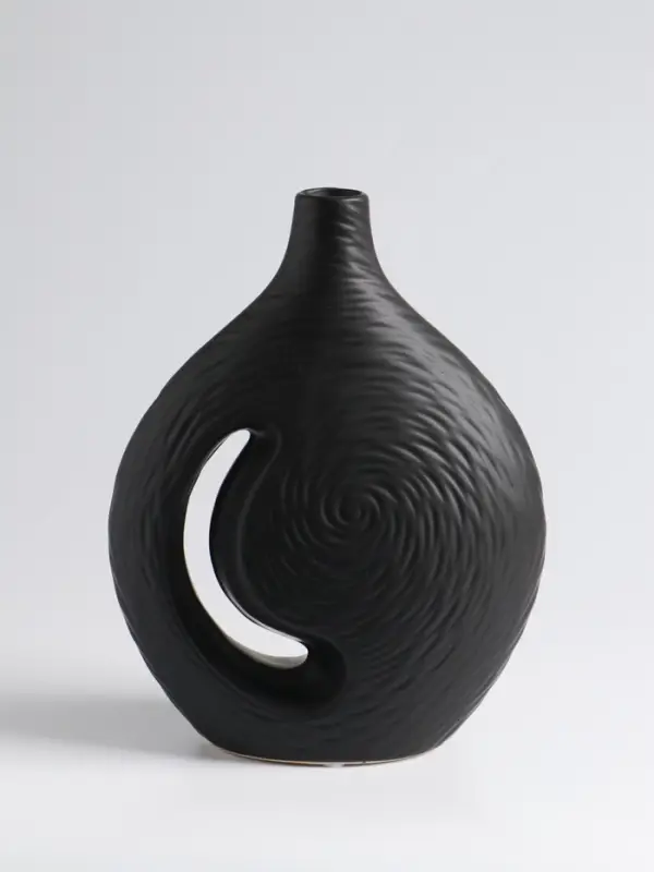 Ваза «Невада», 23×16.5 см, керамика, чёрная Ваза «Невада», 23×16.5 см, керамика, чёрная