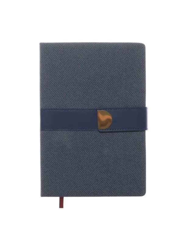 Ежедневник недатированный формат А5, с хлястиком, 128л, линия, пвх, Синий Ежедневник недатированный формат А5, с хлястиком, 128л, линия, пвх, Синий