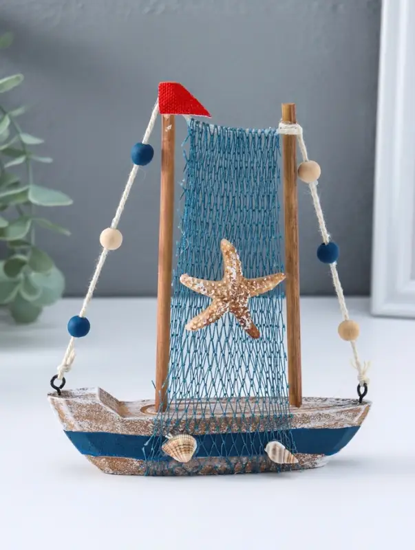 Сувенир интерьерный "Рыбацкая лодка" 3х14,5х17 см