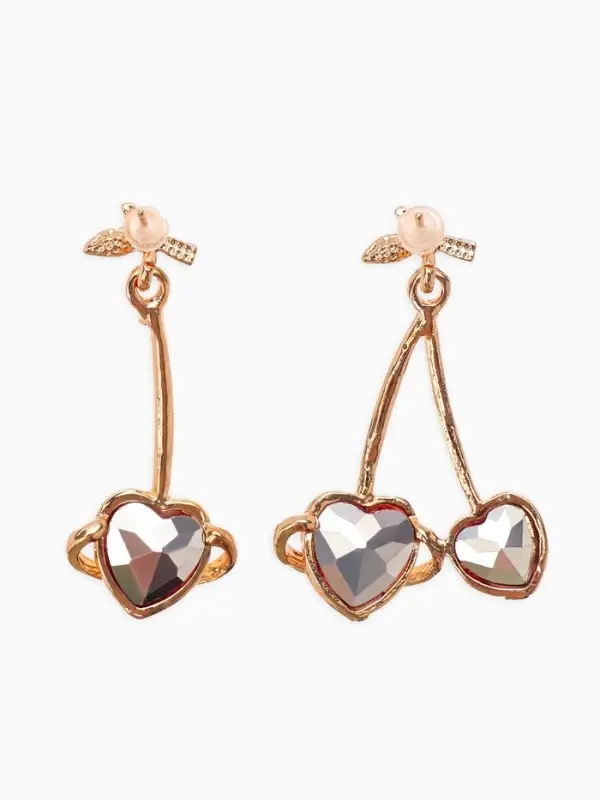 Серьги Серьги "Сердечная вишня", цвет красный в золоте