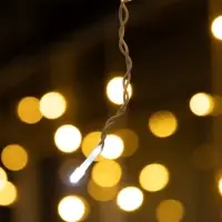Гирлянда &laquo;Бахрома&raquo; 50&times;0.7 м, IP44, УМС, белая нить, 900 LED, свечение тёплое белое, мерцание, 220 В