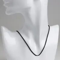 Шнурок каучуковый, неполый, 45 см, d=2 мм, чёрный в серебре