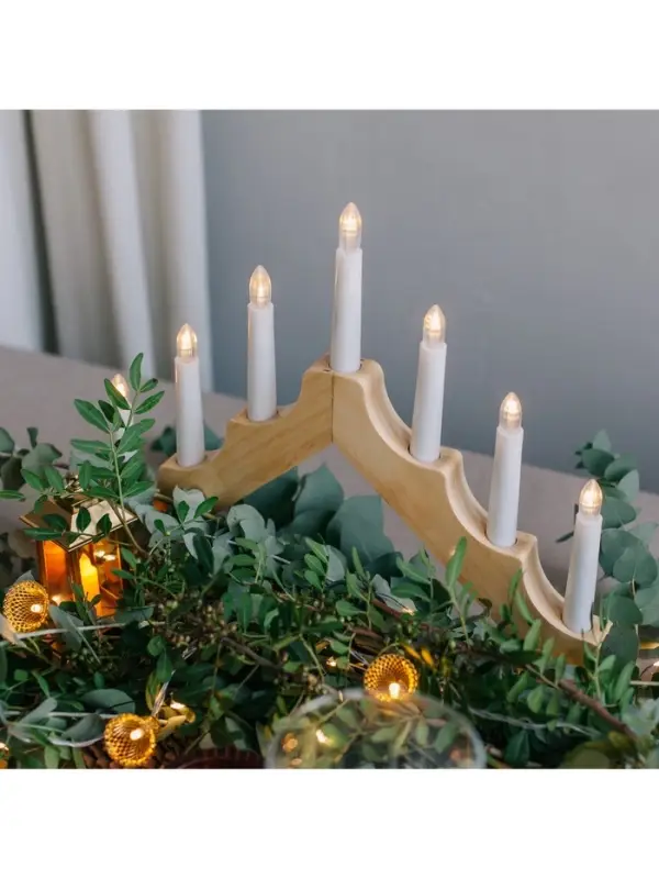 Светодиодная фигура &laquo;Рождественская горка&raquo; 39.5&times;33&times;5 см, дерево, 220 В, эффект пламени