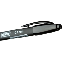 Ручка шариковая автомат. Attache синяя, 0,3/0,5мм, корп.черн,с манж